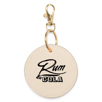 rum cola sail sailing boat longdrink patch sticker - Porte-clés rond - huître - Devant