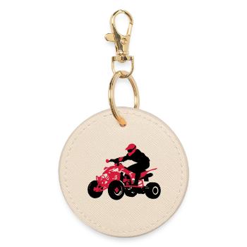 quad - Round Keyring - oyster - Front