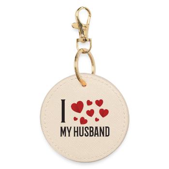 I Love My Husband - Round Keyring - oyster - Front
