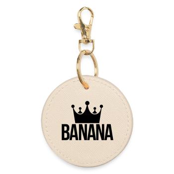 Banane König - Runder Schlüsselanhänger - Auster - Vorne