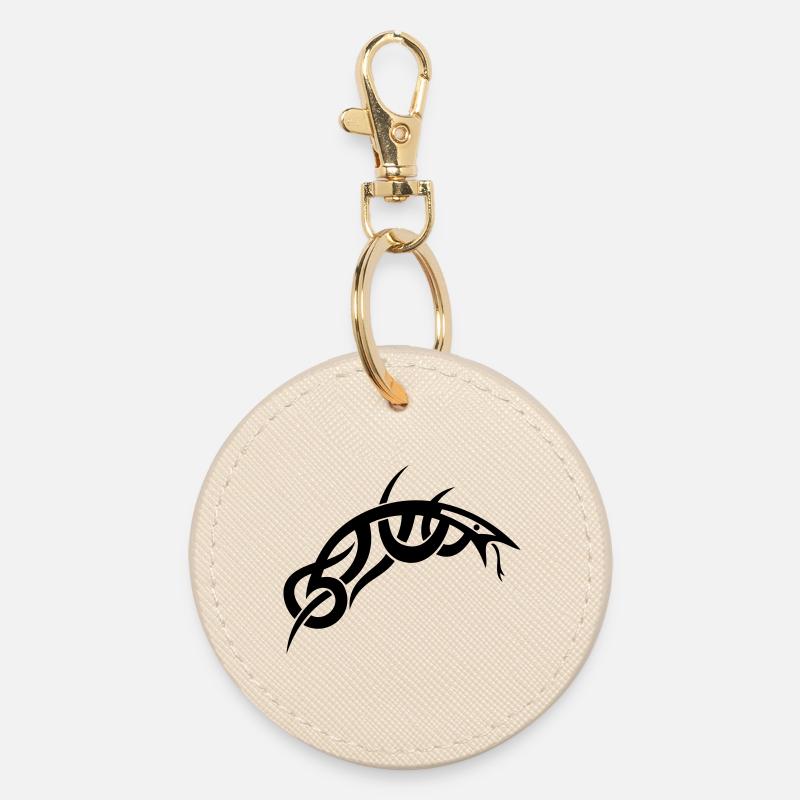 Petit serpent de tatouage tribal, lézard. - Porte-clés rond - huître