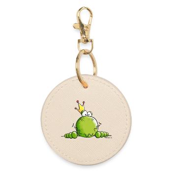 Frog King - Round Keyring - oyster - Front