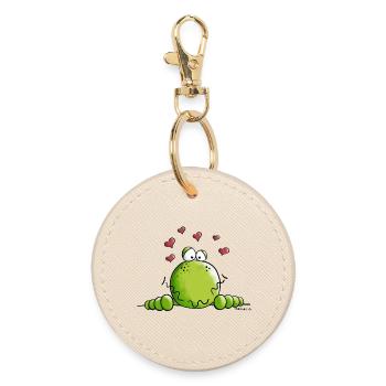 Frog in Love - Round Keyring - oyster - Front