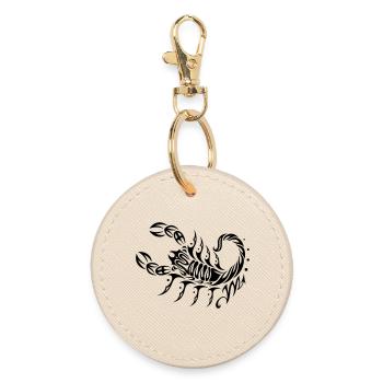 Astrological zodiac, scorpion - Round Keyring - oyster - Front