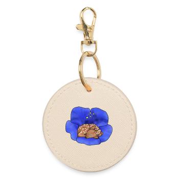 Cerf en fleur - Porte-clés rond - huître - Devant