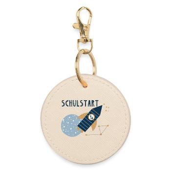 Schulstart Rakete 1a - Runder Schlüsselanhänger - Auster - Vorne