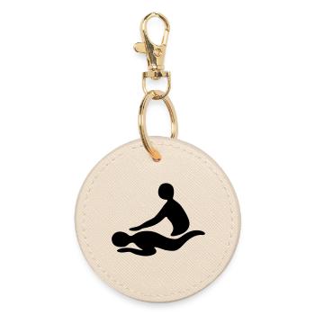 massage - Porte-clés rond - huître - Devant