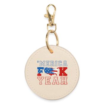 America Fuck Yeah - Round Keyring - oyster - Front