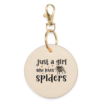 Spinne Vogelspinne - Runder Schlüsselanhänger - Auster - Vorne