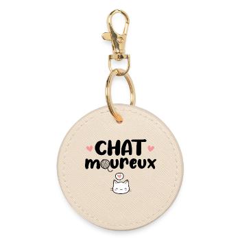 Chatmoureux Humour Chat mignon Amoureux Couple - Porte-clés rond - huître - Devant