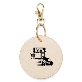Online store and delivery with - Round Keyring - oyster - Front