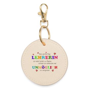 Eine großartige Lehrerin, unmöglich zu vergessen - Runder Schlüsselanhänger - Auster - Vorne
