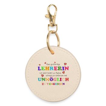 Eine großartige Lehrerin, unmöglich zu vergessen - Runder Schlüsselanhänger - Auster - Vorne