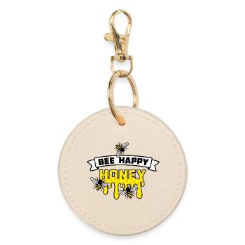 Be cheerful - Round Keyring - oyster - Front