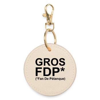 Gros FDP (Fan de Pétanque) - Porte-clés rond - huître - Devant