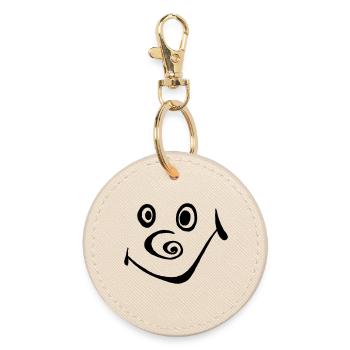 Smile - Round Keyring - oyster - Front