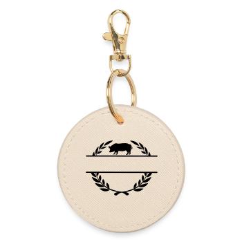 Fier du cochon de l’agriculteur - Porte-clés rond - huître - Devant