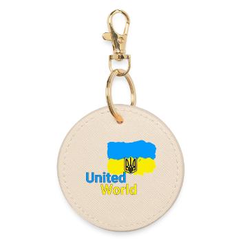 United World - Ukraine - Round Keyring - oyster - Front