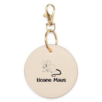 kloane Maus - small, Austrian dialect - Round Keyring - oyster - Front