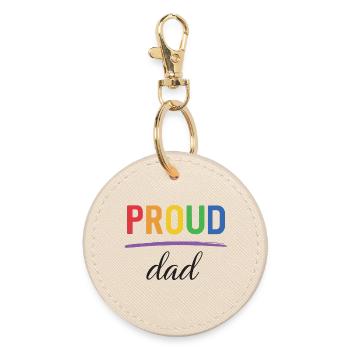 LGBT Proud Dad - Pride-Monat - Runder Schlüsselanhänger - Auster - Vorne