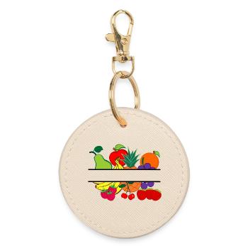 Obstlogo-Shop oder Obstbauer - Runder Schlüsselanhänger - Auster - Vorne