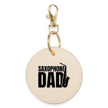 Saxophone Papa - Round Keyring - oyster - Front