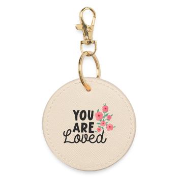 You Are Loved - Round Keyring - oyster - Front