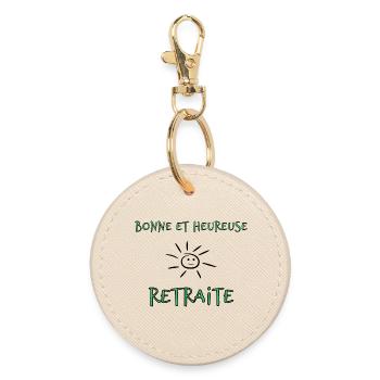 RETRAITE. BONNE RETRAITE. JOYEUSE RETRAITE. COEUR - Porte-clés rond - huître - Devant