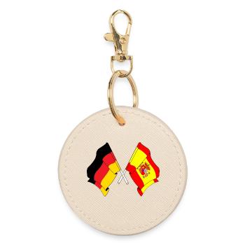 Deux drapeaux croisés de l’Allemagne et du drapeau de l’Espagne - Porte-clés rond - huître - Devant