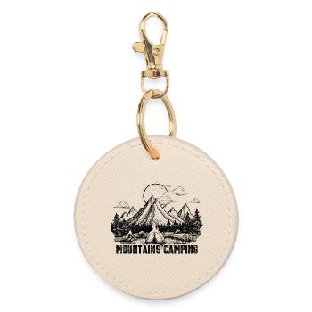 Mountain camping - Round Keyring - oyster - Front