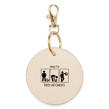 How to pick up girls - How to pick up chicks. - Round Keyring - oyster - Front