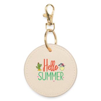 Hallo Sommer - Runder Schlüsselanhänger - Auster - Vorne