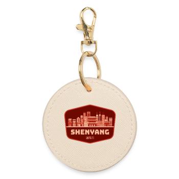 Shenyang Skyline Emblem - Runder Schlüsselanhänger - Auster - Vorne