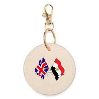 Flagge von England und Flagge Ägypten - Runder Schlüsselanhänger - Auster - Vorne