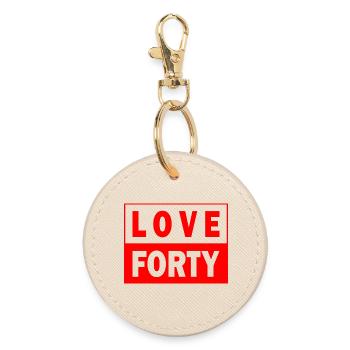 Chemise Love Forty Tennis Birthday Design 40 - Porte-clés rond - huître - Devant