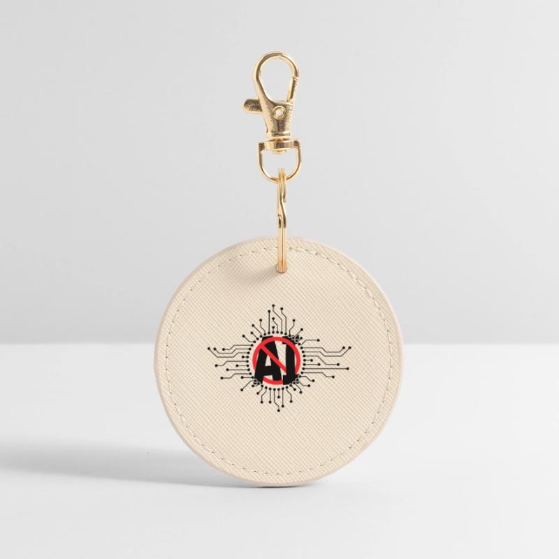 Stop, don't use artificial intelligence, AI. Round Keyring