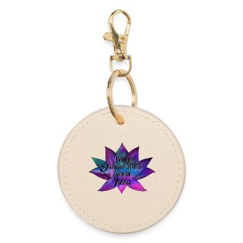 Chaque rêve commence par une idée – la fleur de lotus - Porte-clés rond - huître - Devant