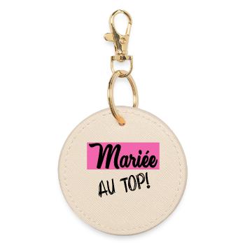 BRIDE-TO-BE. Bachelorette party. WEDDING. TEAM. TEAM BRIDAL - Round Keyring - oyster - Front