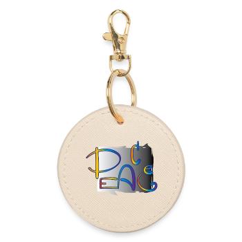 Peace Frieden - Round Keyring - oyster - Front
