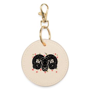 Sign Zodiac sign star logo Aries - Round Keyring - oyster - Front