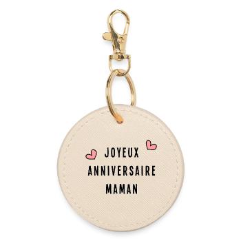 JOYEUX ANNIVERSAIRE. MAMAN. HAPPY BIRTHDAY - Porte-clés rond - huître - Devant