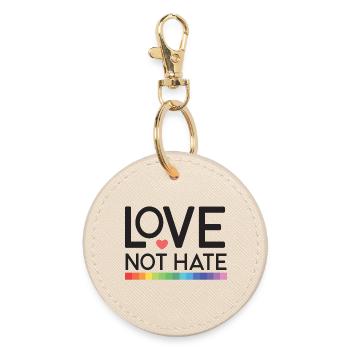 LGBT Pride Month - Love not Hate - Round Keyring - oyster - Front