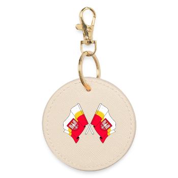 Two flags Little Poland - Round Keyring - oyster - Front