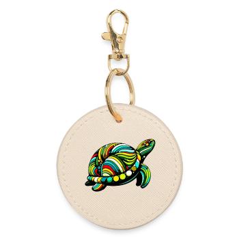 Turtle - Round Keyring - oyster - Front