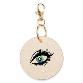 Another look at the world - Round Keyring - oyster - Front
