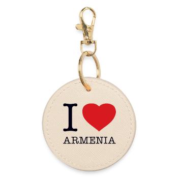 I LOVE ARMENIA Armenien - Runder Schlüsselanhänger - Auster - Vorne