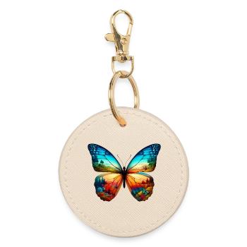 Papillon - Porte-clés rond - huître - Devant