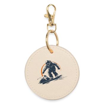 Snowboarder Graphic - Round Keyring - oyster - Front