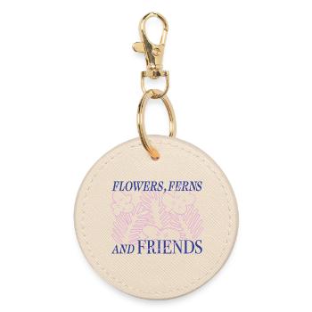 Flowers & Ferns Vibes - Round Keyring - oyster - Front