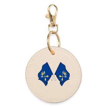 Dalarna, Sweden – Double flag splendor - Round Keyring - oyster - Front